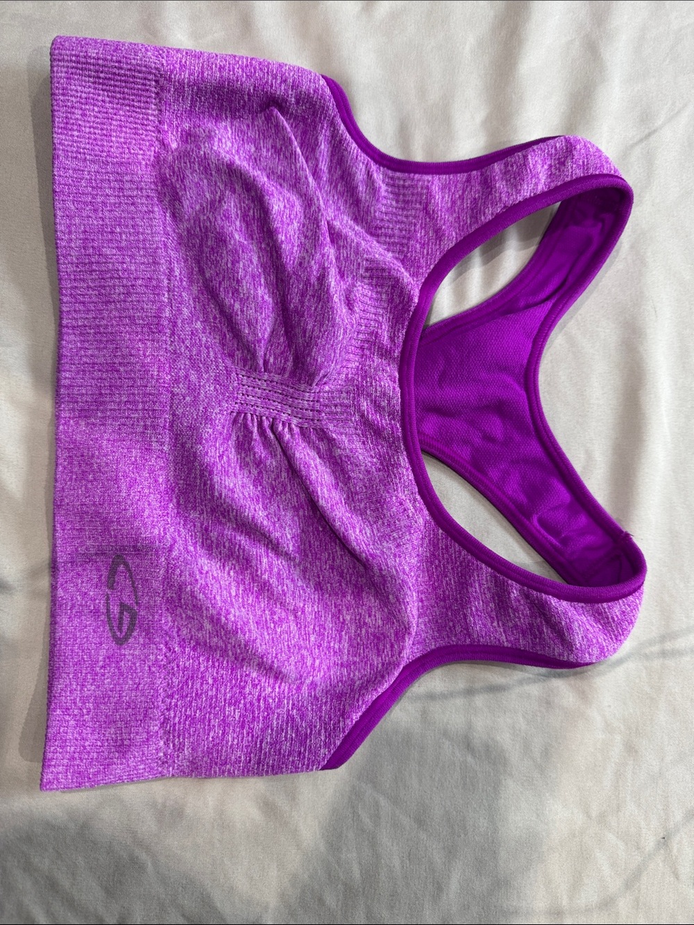 Champion Purple Heather Seamless Racerback Sports Bra